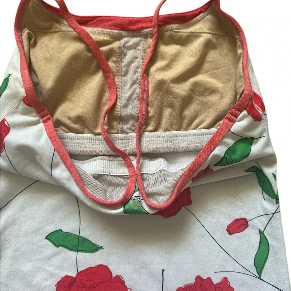 Lululemon Athletica Red White Fitted Tank Top Rare